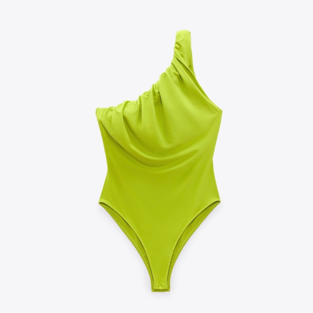 ZARA DRAPED ASYMMETRICAL BODYSUIT